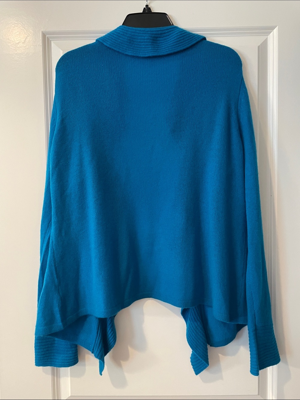 Charter Club Turquoise Ruffle-Front Open Cardigan - Picture 3 of 7